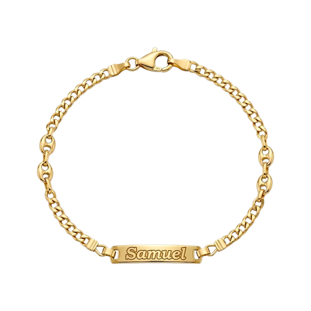 Pulseira C/Chapa Criança Ouro