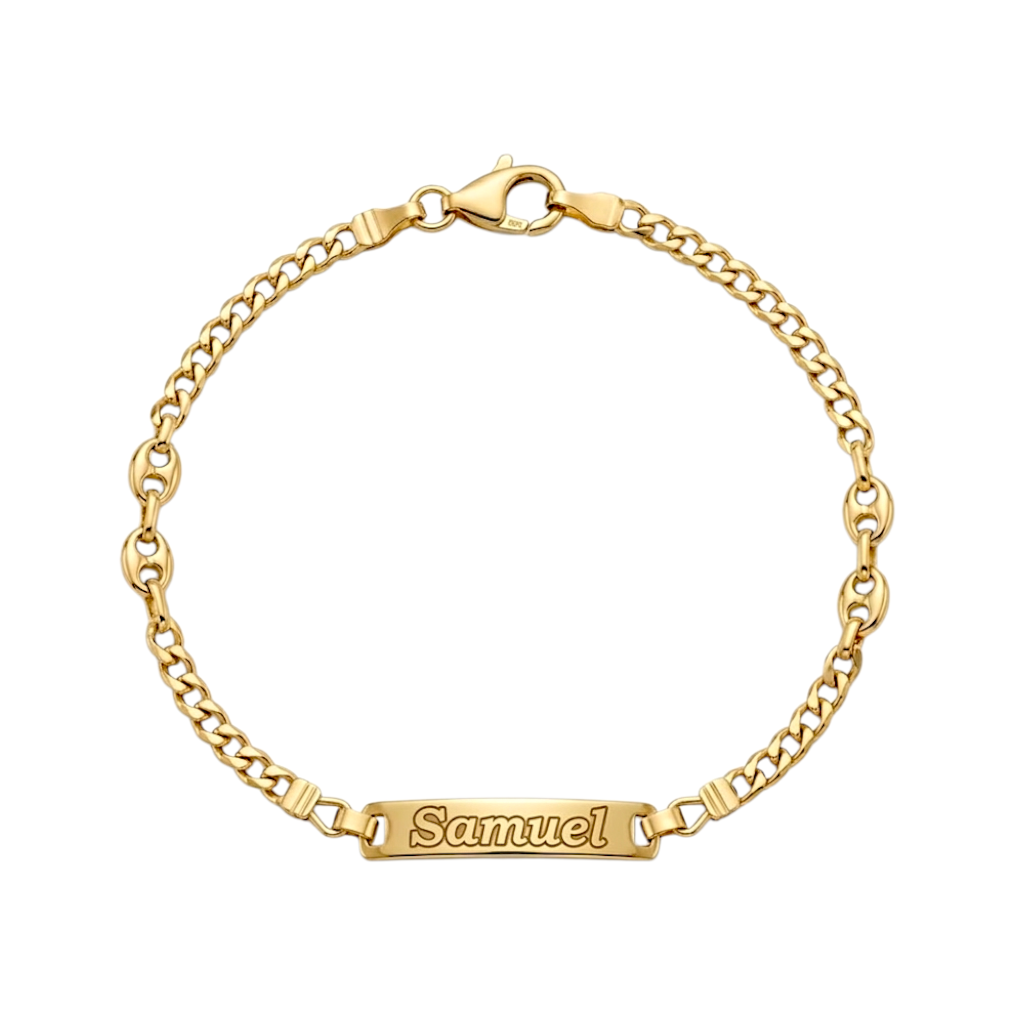 Pulseira C/Chapa Criança Ouro