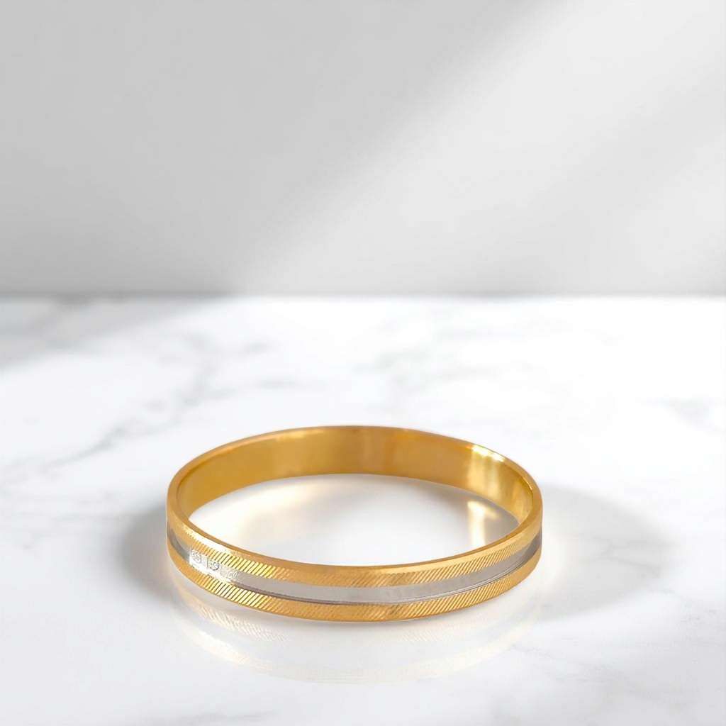 Aliança Bicolor 3mm Ouro