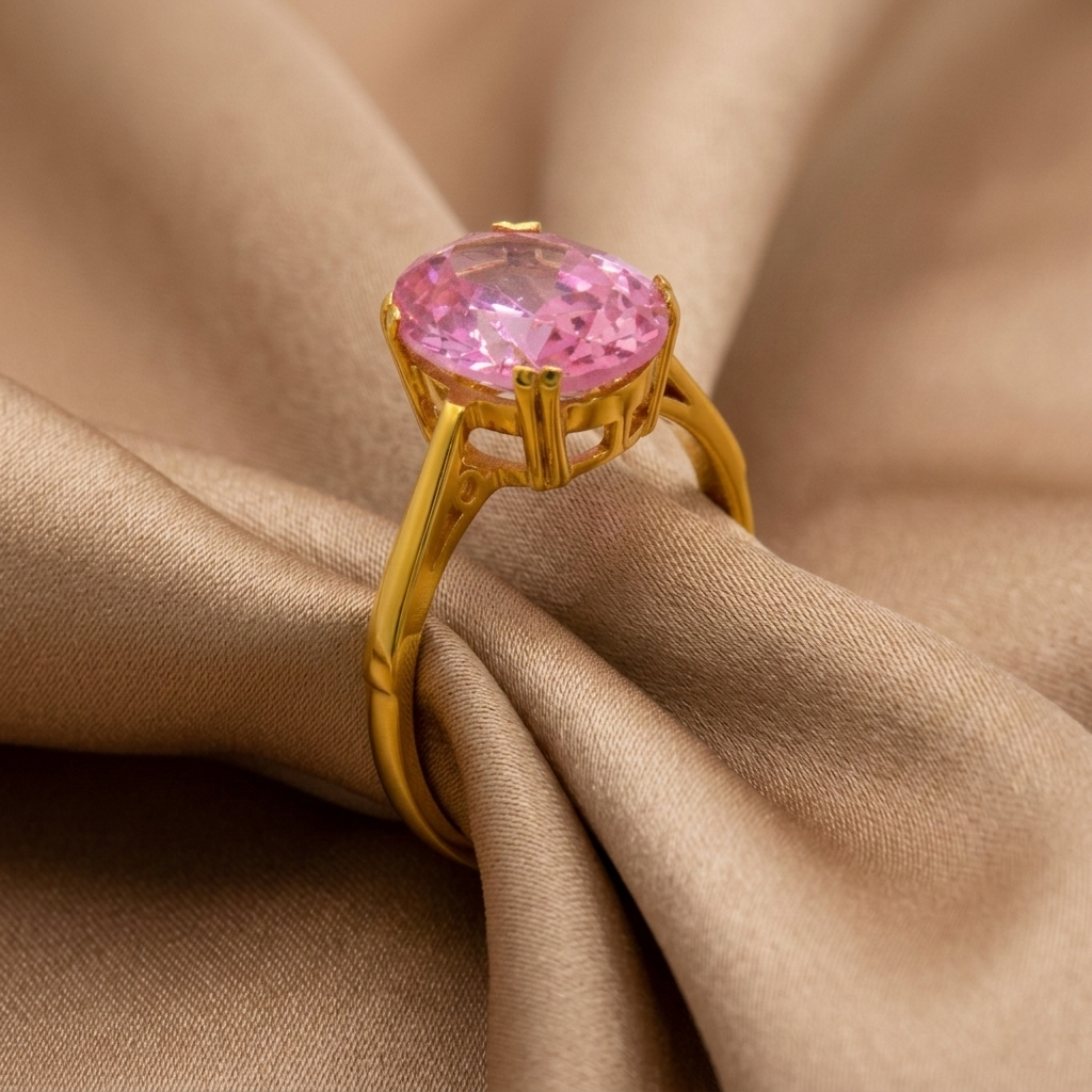 Rose Zirconia Gold Ring