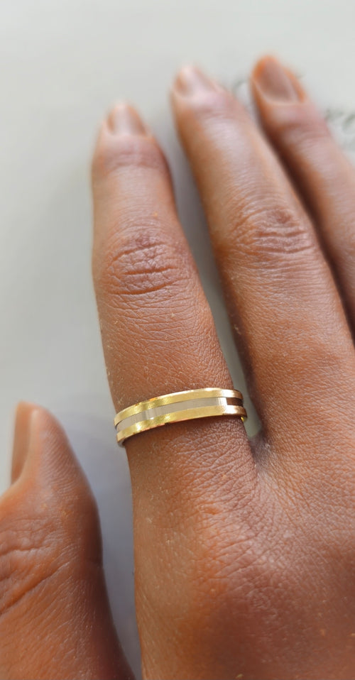 Aliança Bicolor 4mm Ouro