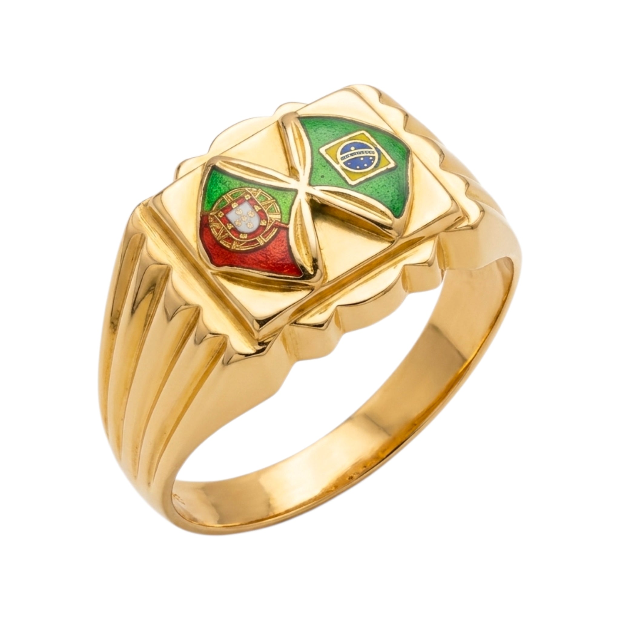 Anel Portugal / Brasil Ouro