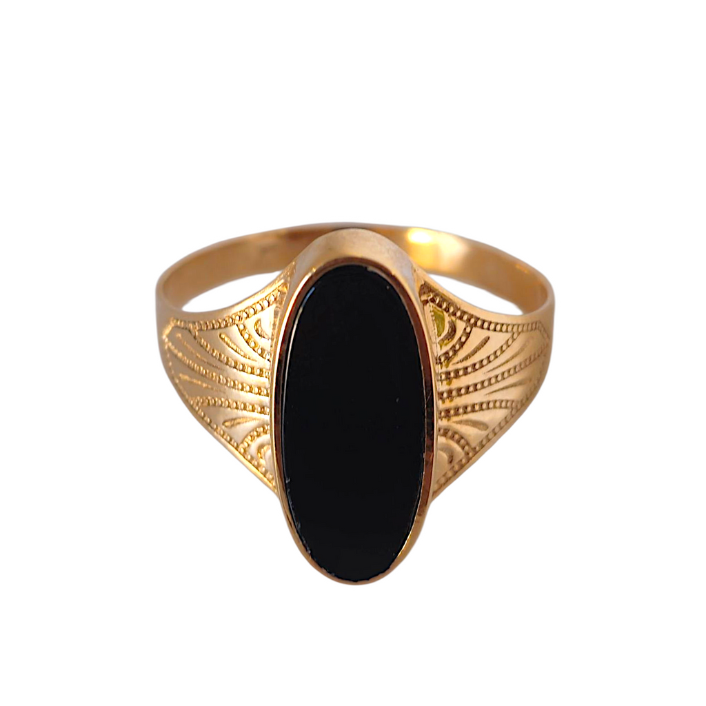 Bague en or et onyx