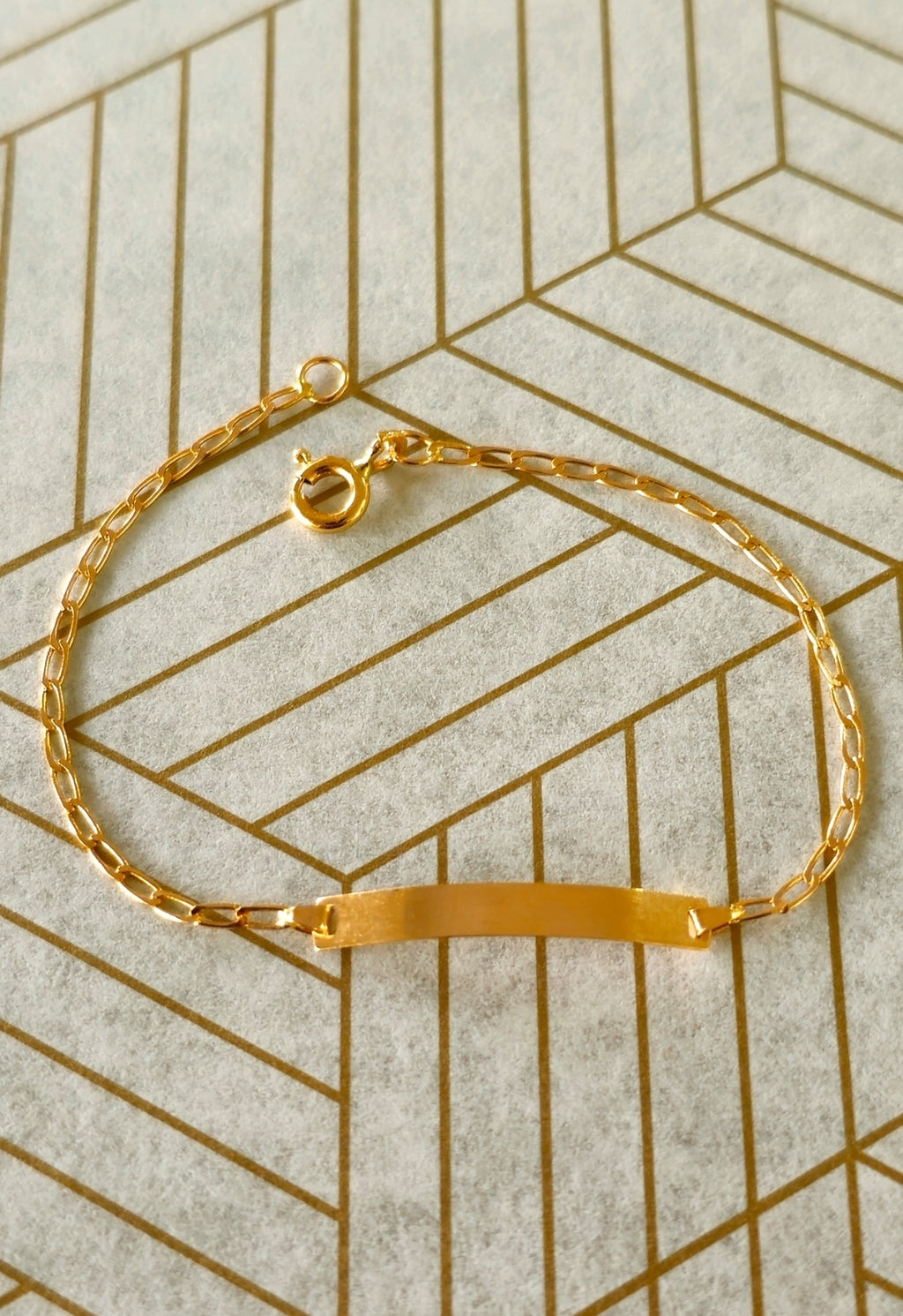 Pulseira c/Chapa Criança Ouro