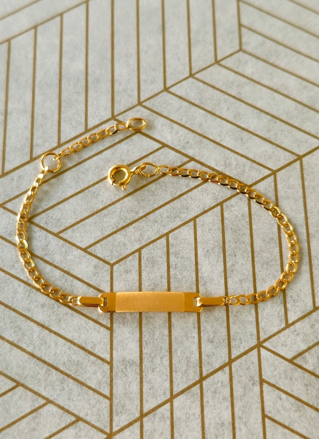 Pulseira c/Chapa Criança Ouro