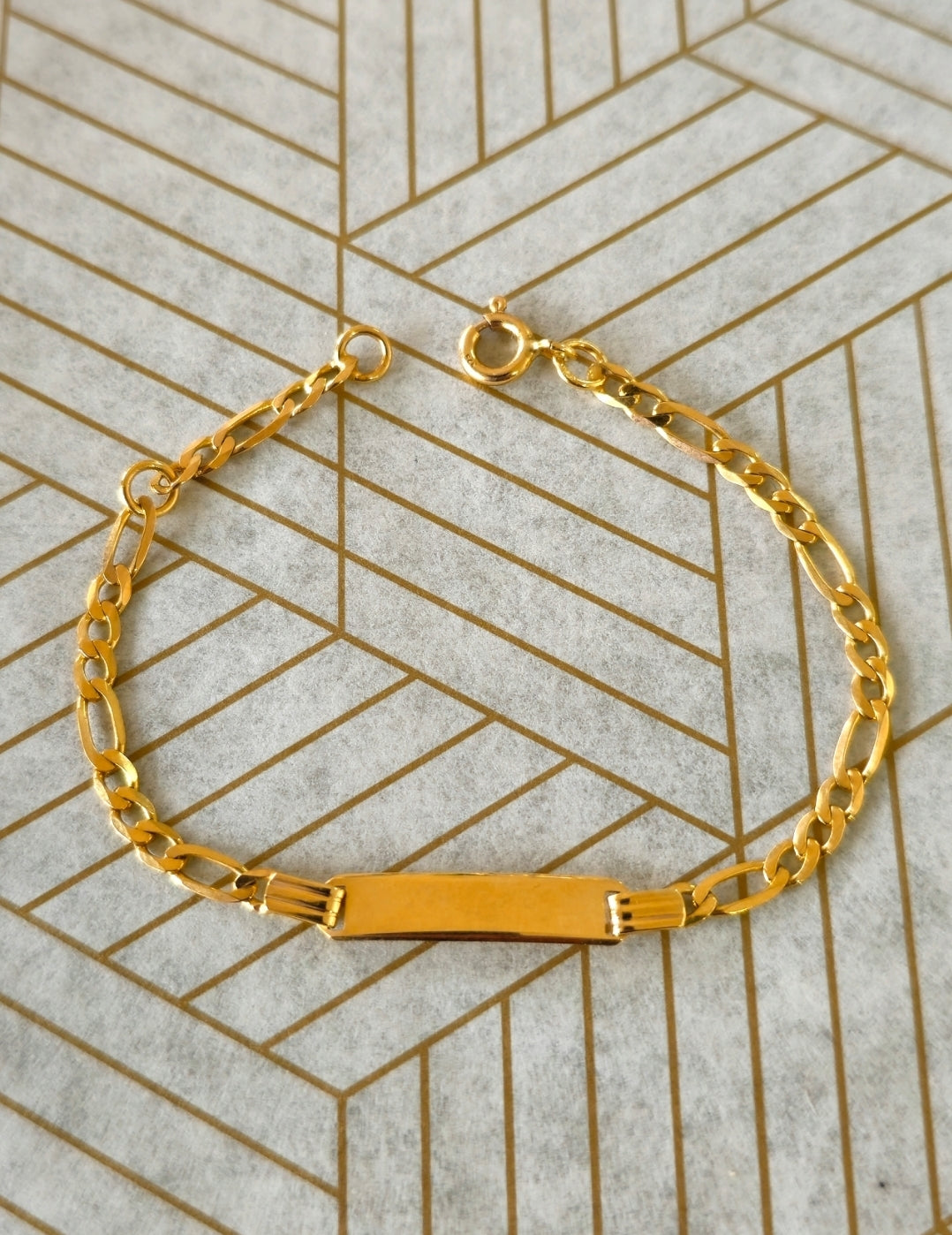 Pulseira C/Chapa Criança Ouro