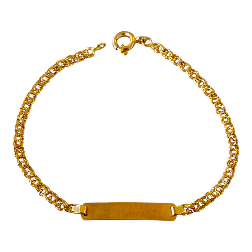 Pulseira C/Chapa Criança Ouro