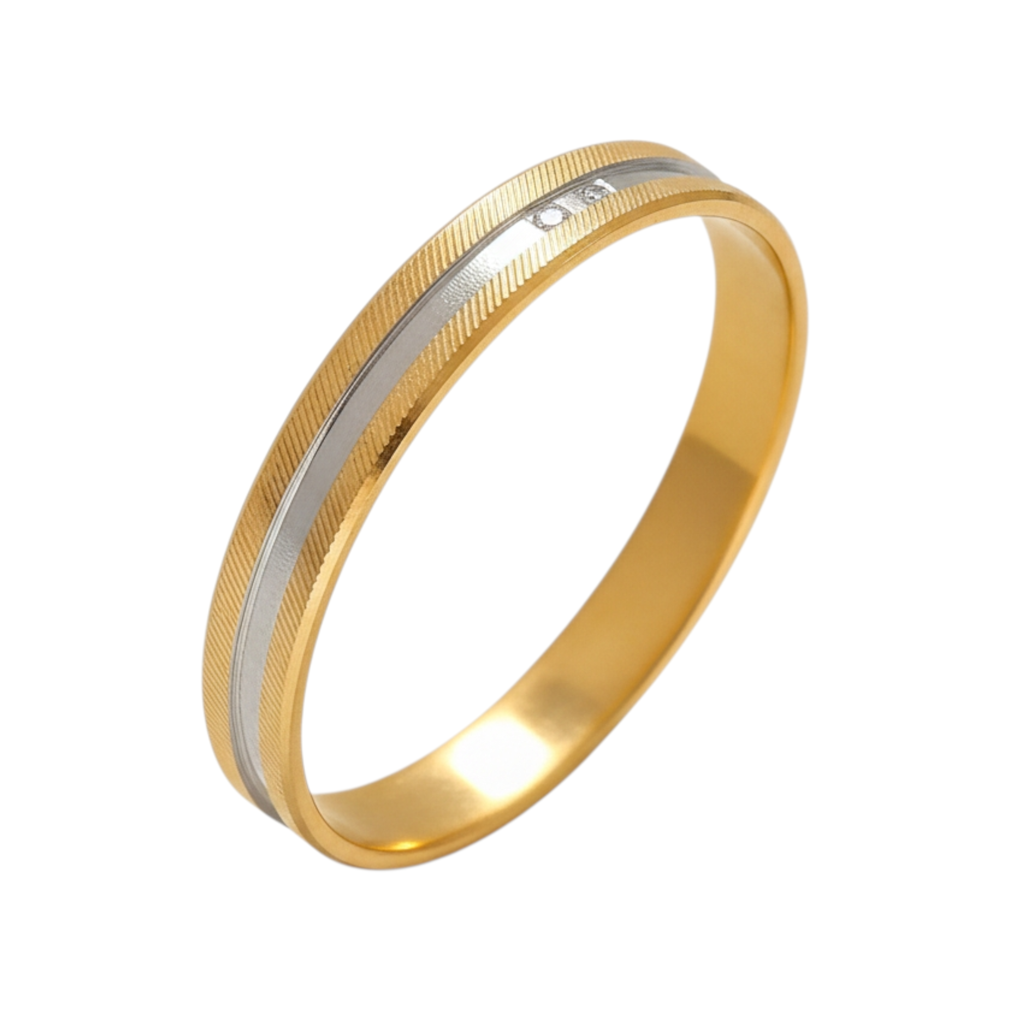 Alliance bicolore en or 3 mm