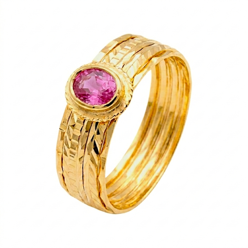 7-Stone Cubic Zirconia Gold Ring
